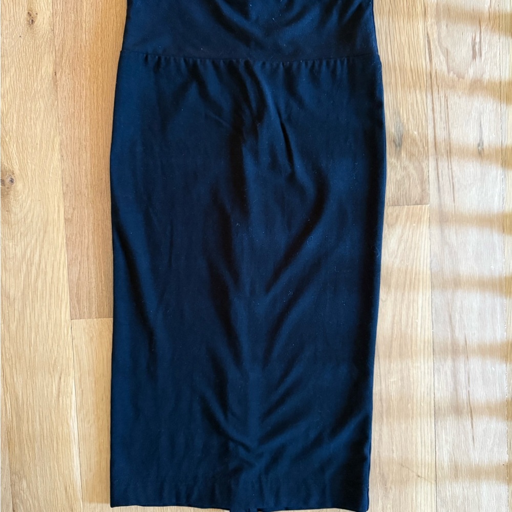 NWT Chaser Brand Quadrablend Slit Badk Midi Skirt- medium-  Black $65